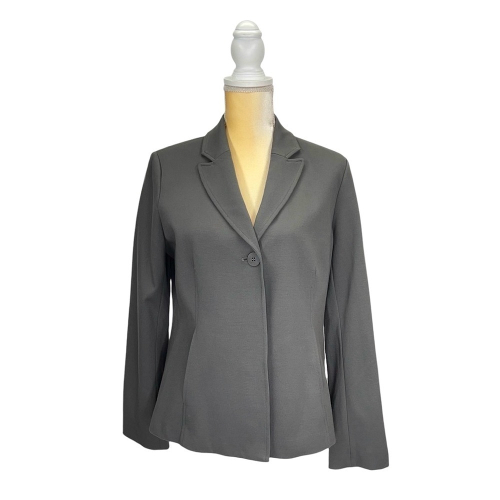 Eileen Fisher Petite Large Gray Jacket Viscose Jersey Knit Blazer Silk New NWT